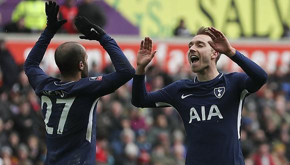 Tottenham goleó a Swansea y clasificó a las semifinales de la FA Cup