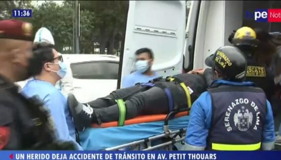 Accidente se registró esta mañana en la cuadra 4 de la Av. Petit Thouars, en Cercado de Lima. Foto: captura TV Perú Noticias