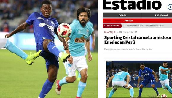 Cristal cancela amistoso con Emelec y así reacciona la prensa ecuatoriana