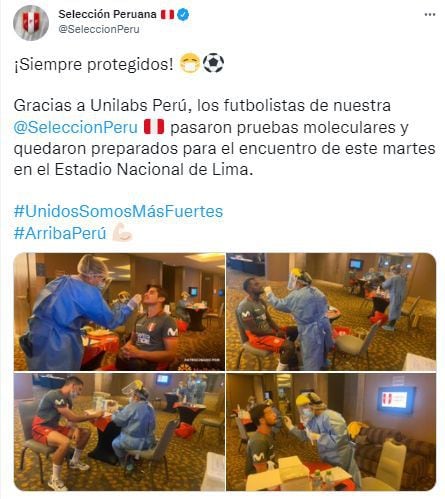 La publicación de la Selección Peruana en redes sociales.
