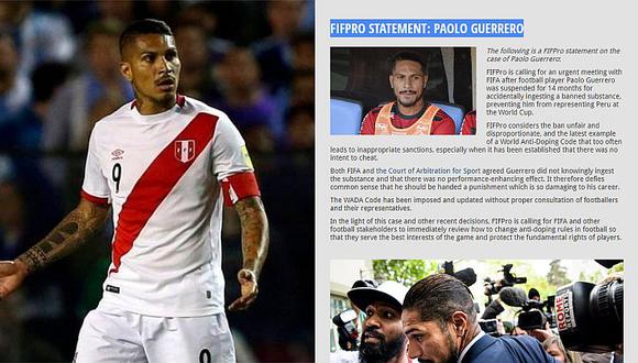 FIFPro sobre sanción a Paolo Guerrero: "Es injusta y desproporcionada"