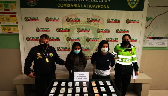 Las dos presuntas peperas fueron intervenidas por agentes de la comisaría de La Huayrona. (Foto:PNP)