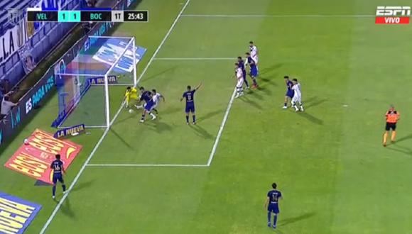 El gol de Vélez Sarsfield. (Captura ESPN)