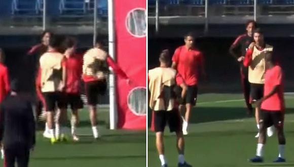 Sergio Ramos se molestó con canterano y le tiró dos pelotazos [VIDEO]