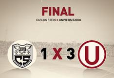 [RESUMEN DEL PARTIDO] Universitario derrotó 3-1 a Carlos Stein y tiene puntaje perfecto en el Torneo Apertura 2020