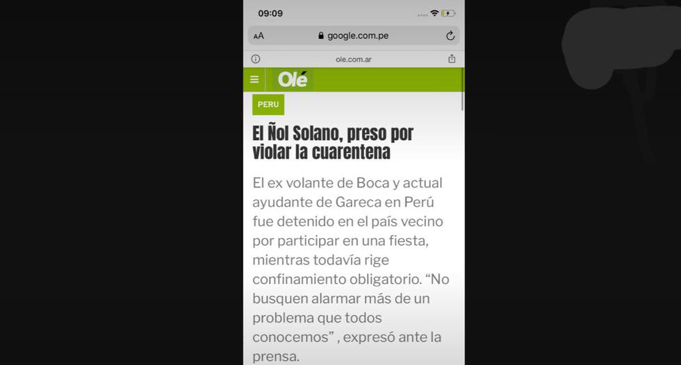 La reacción de la prensa internacional tras lo sucedido con Nolberto Solano. (Captura)
