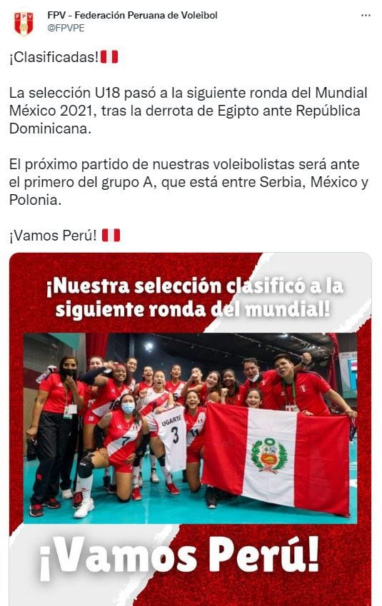 La selección peruana de vóley femenino avanzó a octavos de final del Mundial Sub-18. (Foto: Captura)