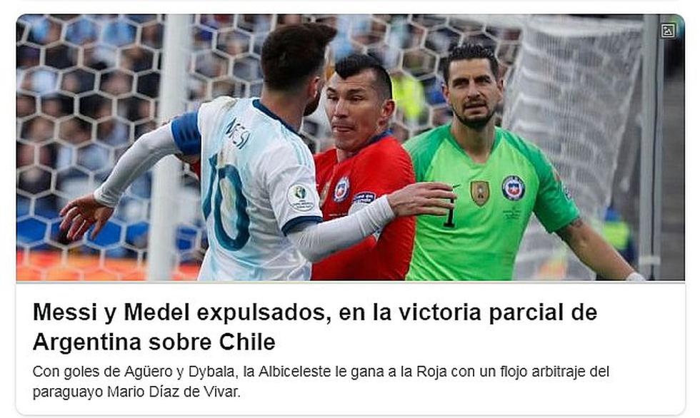 Chile vs. Argentina: la indignación de la prensa argentina con la expulsión de Lionel Messi | FOTOS