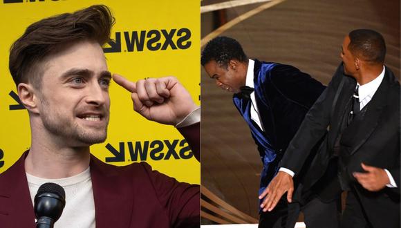 Daniel Radcliffe dijo estar "muy aburrido" de escuchar opiniones sobre Will Smith y Chris Rock. (Fotos: AFP)