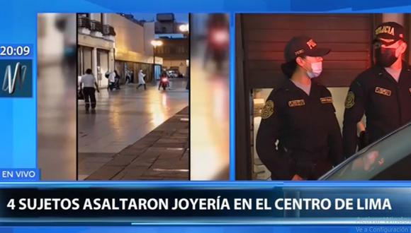 Los delincuentes huyeron en dos motos con dirección al jirón Huancavelica. (Canal N)