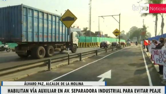 Desde hoy, conductores podrán evitar no pagar el peaje en la Av. Separadora Industrial. Foto: Tv Perú Noticias