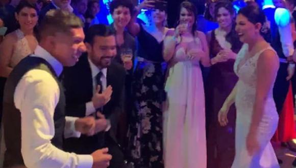 Edison Flores y Ana Siucho bailaron junto a Ezio Oliva en su fiesta de bodas. (Imagen: instagram)