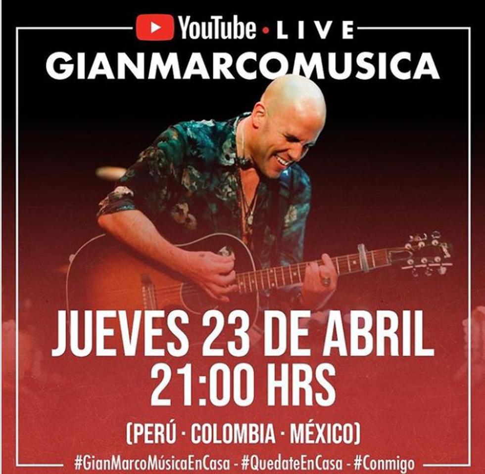 YouTube | Gian Marco ofrece concierto online durante la cuarentena  [FOTOS]