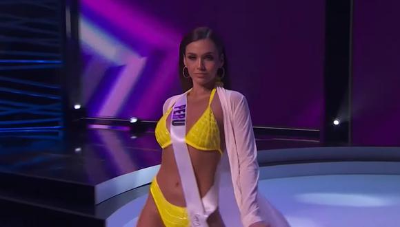 Miss Perú, la modelo Janick Maceta, en la competencia preliminar del Miss Universo. (Foto: Captura YouTube).