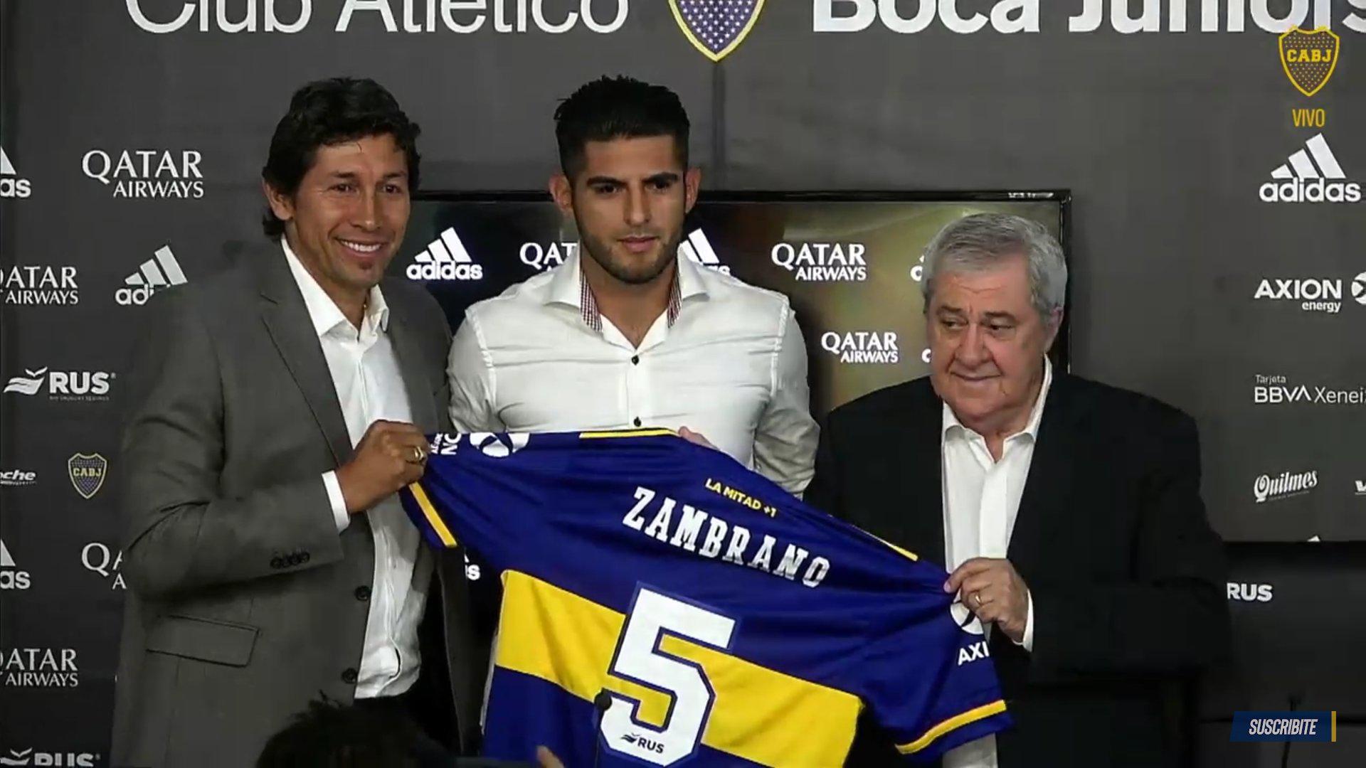 Carlos Zambrano fue presentado como nuevo jugador de Boca Juniors. (Twitter)