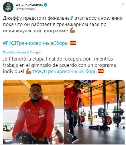 Jefferson Farfán entrena en el gimnasio en su regreso a Lokomotiv.