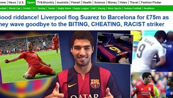 Daily Mail le dedica fuertes insultos a Luis Suárez 