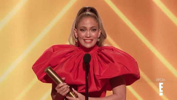 Jennifer Lopez en los People’s Choice Awards 2020. (Foto: Captura E!)