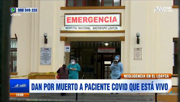 En el hospital Arzobispo Loayza dieron por muerto a paciente COVID-19 que en realidad estaba vivo. (Foto: Captura Al Estilo Juliana)