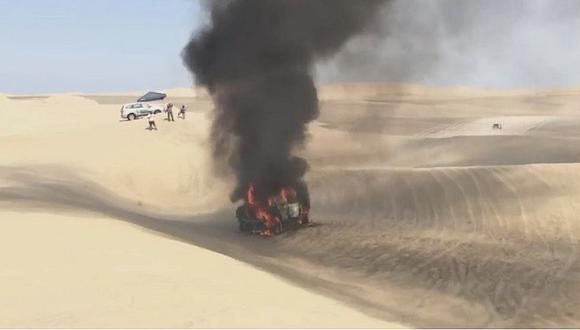 Dakar 2018: Auto de piloto argentina se incendia en competencia [VIDEO]