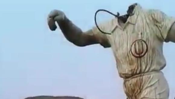 La estatua de Lolo Fernández fue completamente dañada.