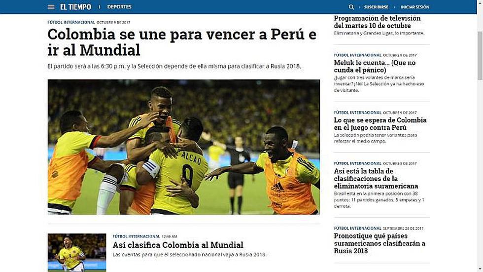 Perú vs. Colombia: así informaron medios 'cafeteros' el partido [FOTOS]