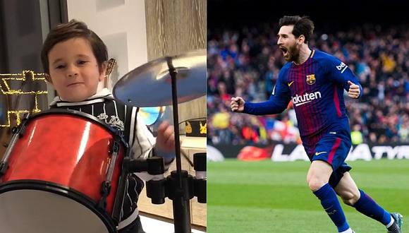 El hijo rockero de Lionel Messi es viral en redes
