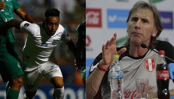 Ricardo Gareca defiende a Christian Cueva tras incidente en Santos FC