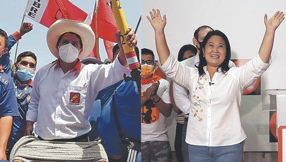 La encuesta reveló que un 33% de la población no votaría por Pedro Castillo, mientras que un 55% no lo haría por Keiko Fujimori. (Foto: GEC)