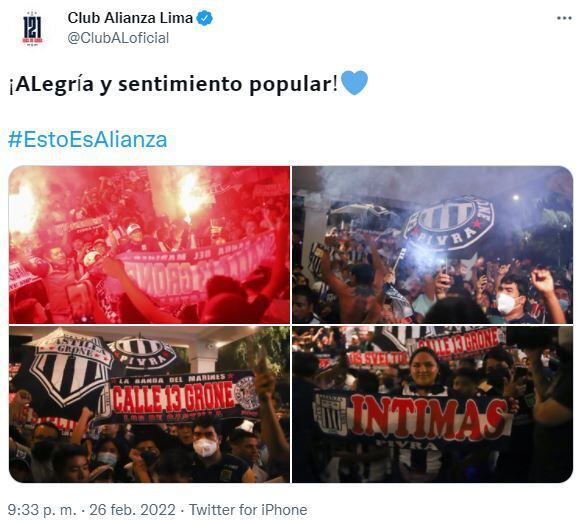 Alianza Lima compartió imágenes del banderazo antes de enfrentar a Alianza Atlético.