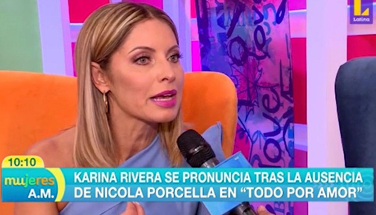 Karina Rivera sobre polémico comentario de Nicola Porcella: “Me dolió, pero yo sé que él no quiso decir eso”. (Foto: Captura)