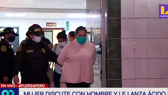 Floriza Andrade Ipinze (47) es acusada de agredir con ácido muriático a su expareja, José Luis Nestare Aliaga (52). (Latina)