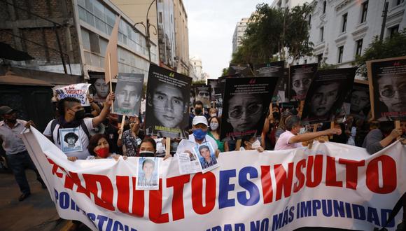 Marcha contra fallo del TC que favorece a Alberto Fujimori se desarrolla en Centro de Lima. (Foto: Cesar Bueno/@photo.gec)