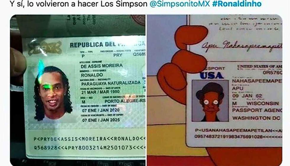Los divertidos memes de Ronaldinho por ingresar a Paraguay con un pasaporte falso. (Foto: Facebook y Twitter)