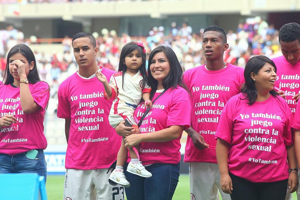 Cristal vs. 'U': jugadores apoyaron una campaña en favor de la mujer [GALERÍA]