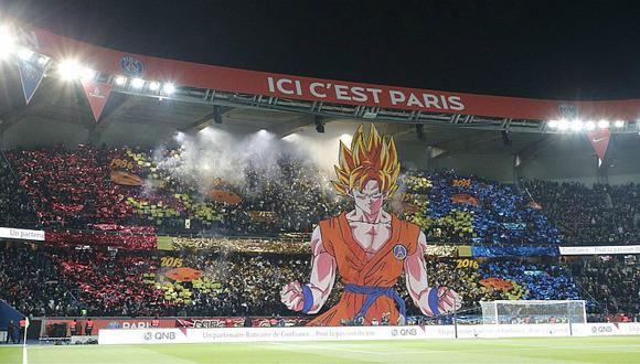 PSG: Gokú fue el protagonista de un mosaico en el clásico de Francia [FOTOS]