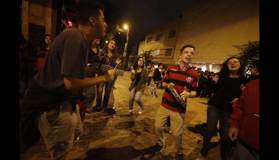 El festejo de los hinchas del Flamengo tras el título de la Copa Libertadores 2019.  (Cesar Campos / GEC)