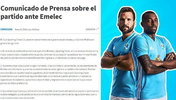 Sporting Cristal cancela amistoso con Emelec tras incidente con hincha