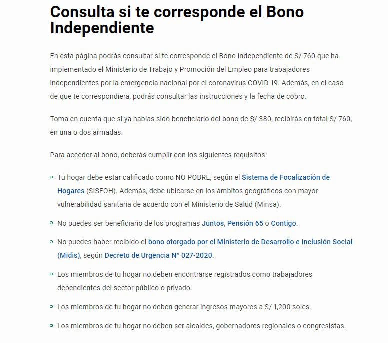 Bono Independiente: ¿En qué momento cobrar los 760 soles?