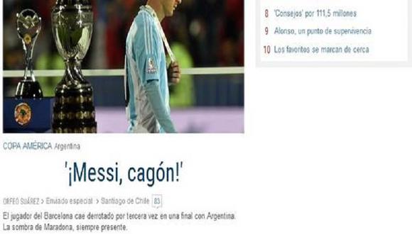 Copa América 2015: Lionel Messi es insultado por un diario de Madrid.