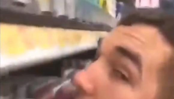 Joven se graba lamiendo productos de higiene en supermercado, lo publica y policía lo arresta