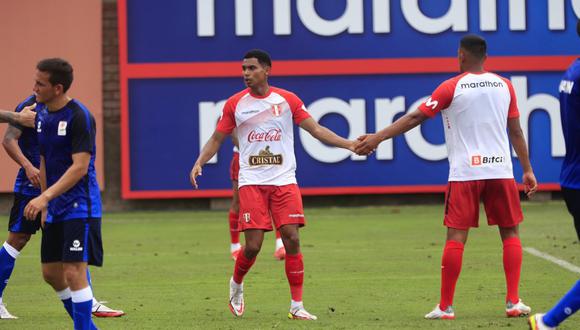 Marcos López anotó el gol de Perú ante selección de extranjeros de Liga 1. (Foto: FPF)