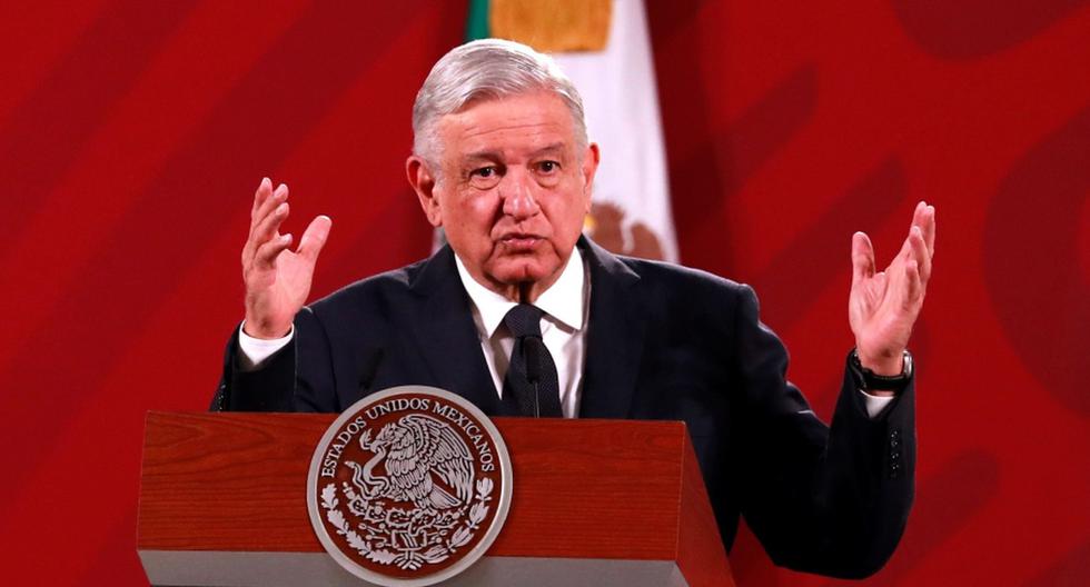 El presidente de México, Andrés Manuel López Obrador (AMLO), habla durante su conferencia de prensa matutina en la que informa, entre otros temas, sus conclusiones del viaje oficial a Estados Unidos. (EFE/ Jorge Núñez).