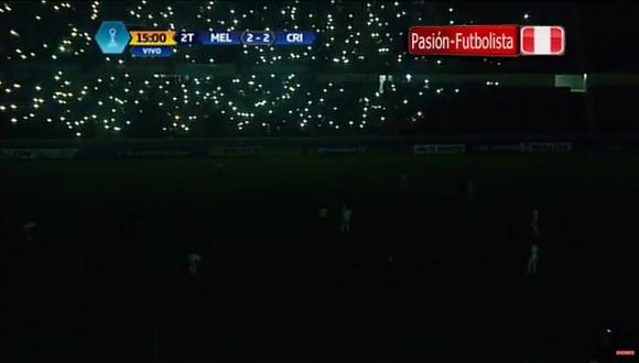 Melgar vs. Sporting Cristal: así fue el apagón durante el partido [VIDEO]