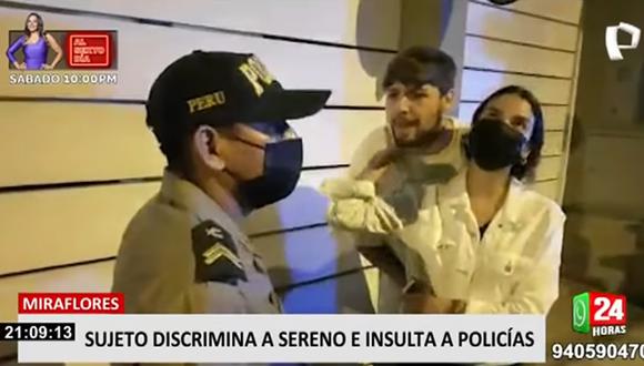 El joven, que no fue identificado, terminó siendo detenido y llevado a la comisaría de Miraflores. (Foto: Captura 24 horas)