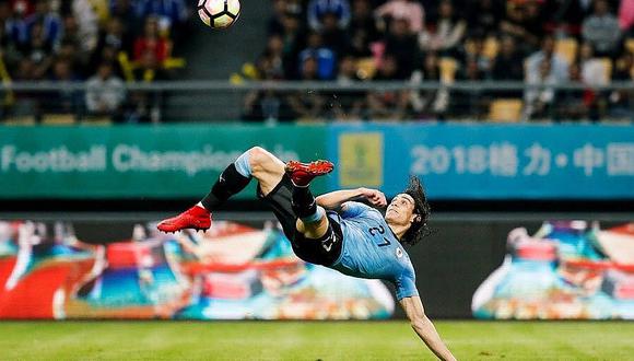 Edinson Cavani y el espectacular gol de 'chalaca' con Uruguay