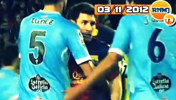 La agresión de Lionel Messi a un jugador del Celta [VIDEO]