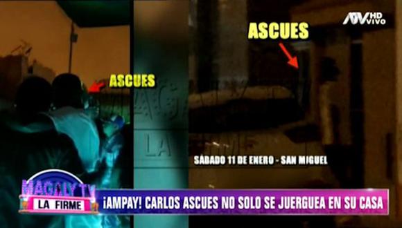 El programa de Magaly Medina acaba mostrar nuevas imágenes donde aparece el  futbolista Carlos Ascues en una fiesta.  (Captura de pantalla)