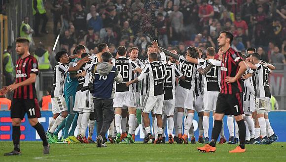 Juventus vapuleó 4-0 a Milan y es el campeón de la Copa de Italia