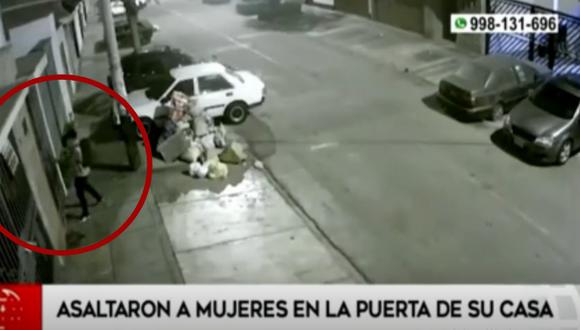 Las dos jóvenes estaban ingresando a casa cuando fueron amenazadas por un sujeto en Chorrillos. Foto: captura América Noticias